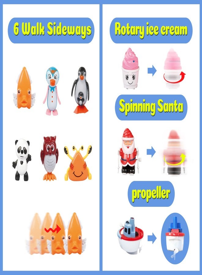 aruemp 28 Pieces Assorted Wind-up Toys for Kids, Wind Up Animals Bulk Flipping Walking Jumping Swimming Clockwork Toys Stocking Stuffers for Kids, Xmas Gifts - Image 4